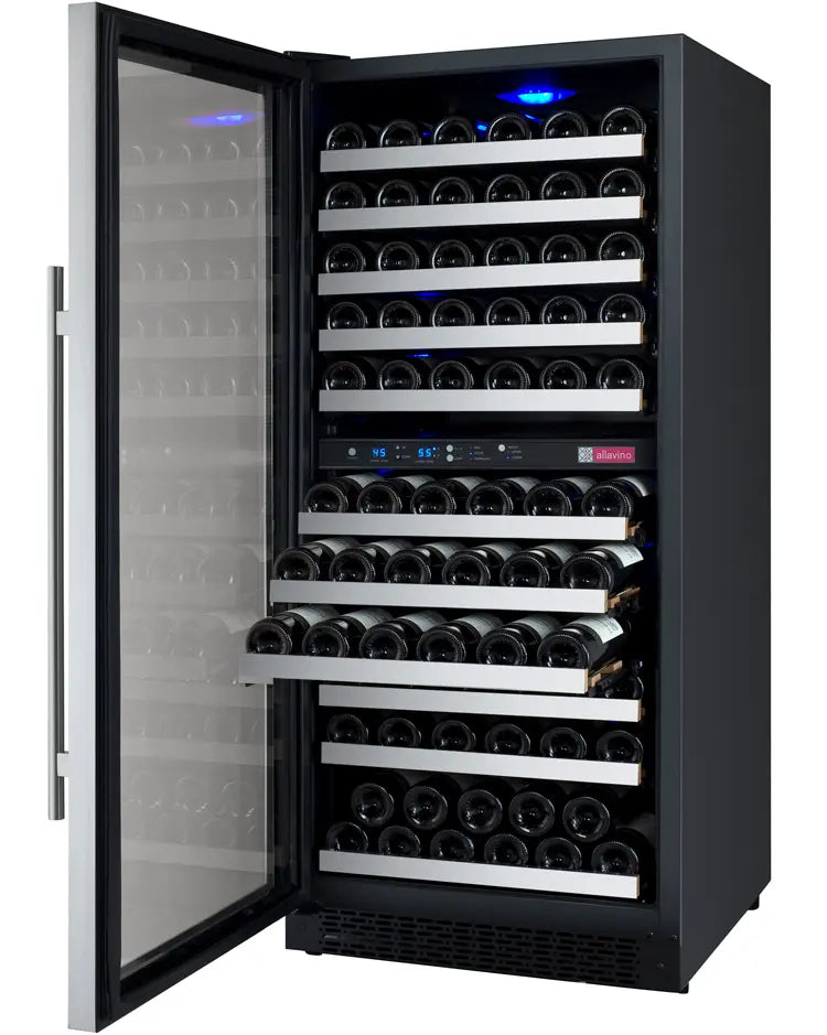 Allavino 24" Wide FlexCount II Tru-Vino 121 Bottle Dual Zone Stainless Steel Wine Refrigerator VSWR121