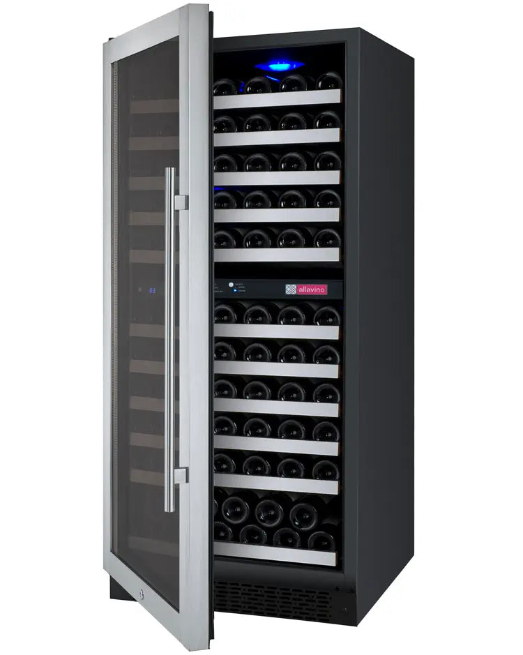 Allavino 24" Wide FlexCount II Tru-Vino 121 Bottle Dual Zone Stainless Steel Wine Refrigerator VSWR121