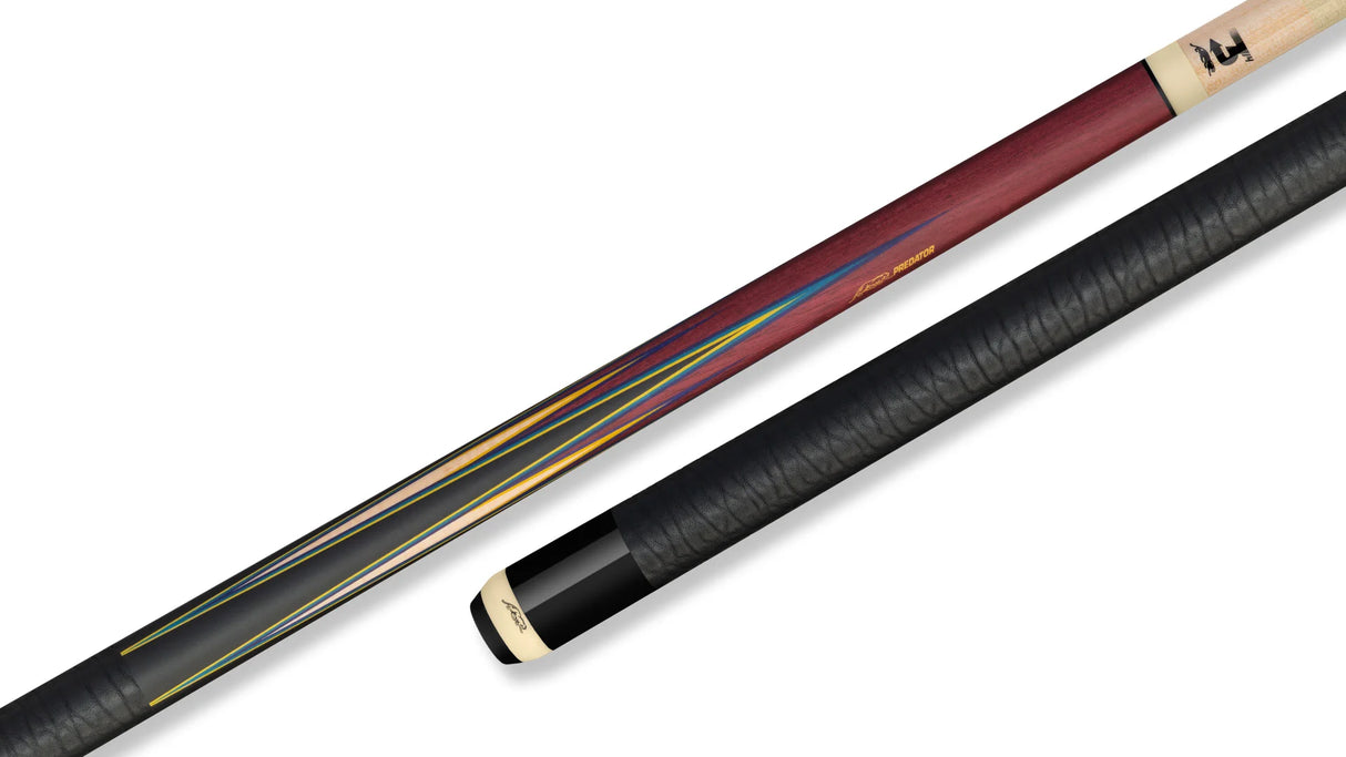 Predator 8-Point Sneaky Pete Pool Cue - Purple Heart/Curly - Elephant Pattern Leather Wrap