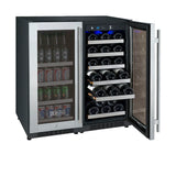 Allavino 30" Wide FlexCount II Tru-Vino 30 Bottle/88 Can Dual Zone Stainless Steel Side-by-Side Wine Refrigerator/Beverage Center 3Z-VSWB15