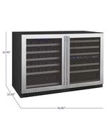 Allavino 47" Wide FlexCount II Tru-Vino 112 Bottle Side-by-Side Wine Refrigerator 3Z-VSWR5656