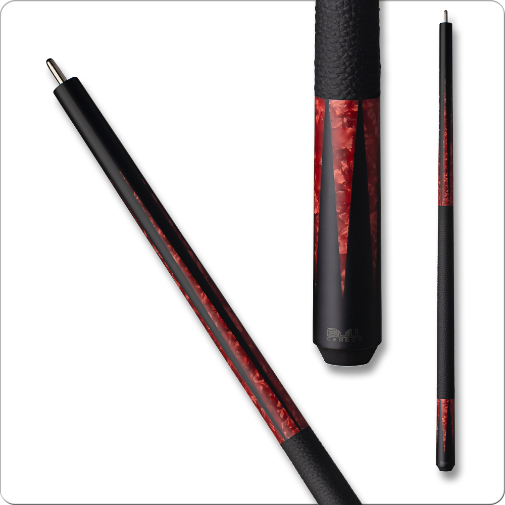 Bull Carbon BCL12 Black and Red Pearl Pool Cue with Bull Carbon Shaft