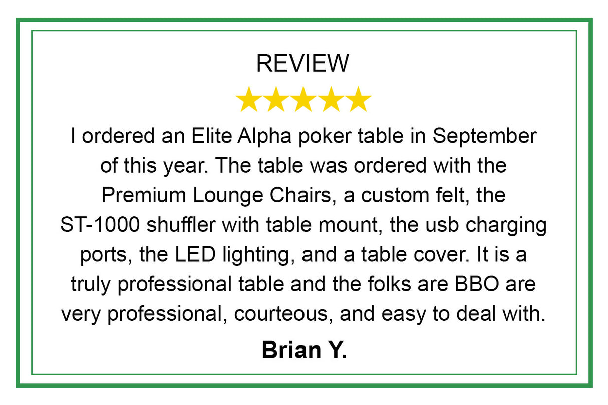 BBO Elite Alpha (LED) Poker Table 2BBO-ELTA