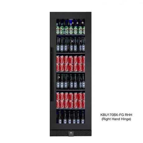 KingsBottle 72" Large Beverage Refrigerator With Clear Glass Door with Stainless Steel Trim KBU170BX