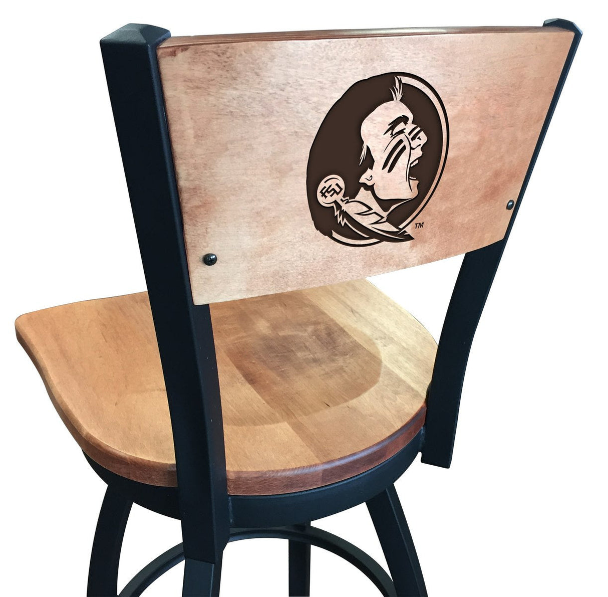 Florida State University Seminoles Head L038 Laser Engraved Bar Stool by Holland Bar Stool