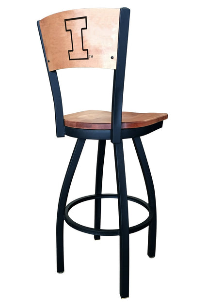 Illinois Fighting Illini L038 Laser Engraved Bar Stool by Holland Bar Stool