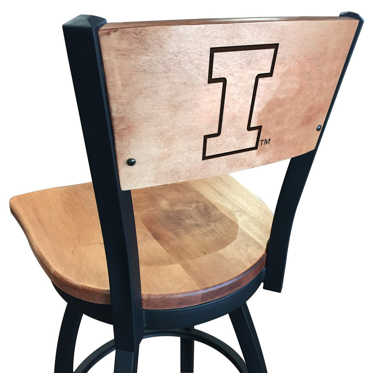 Illinois Fighting Illini L038 Laser Engraved Bar Stool by Holland Bar Stool