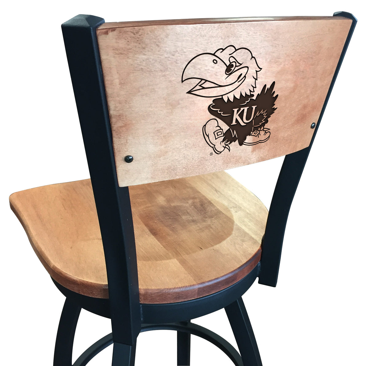 Kansas Jayhawks L038 Laser Engraved Bar Stool by Holland Bar Stool