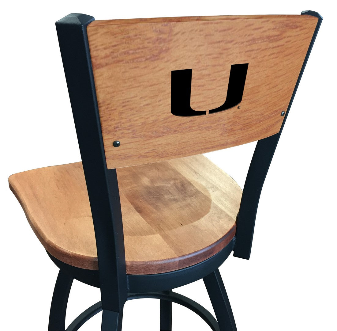 Miami Hurricanes L038 Laser Engraved Bar Stool by Holland Bar Stool