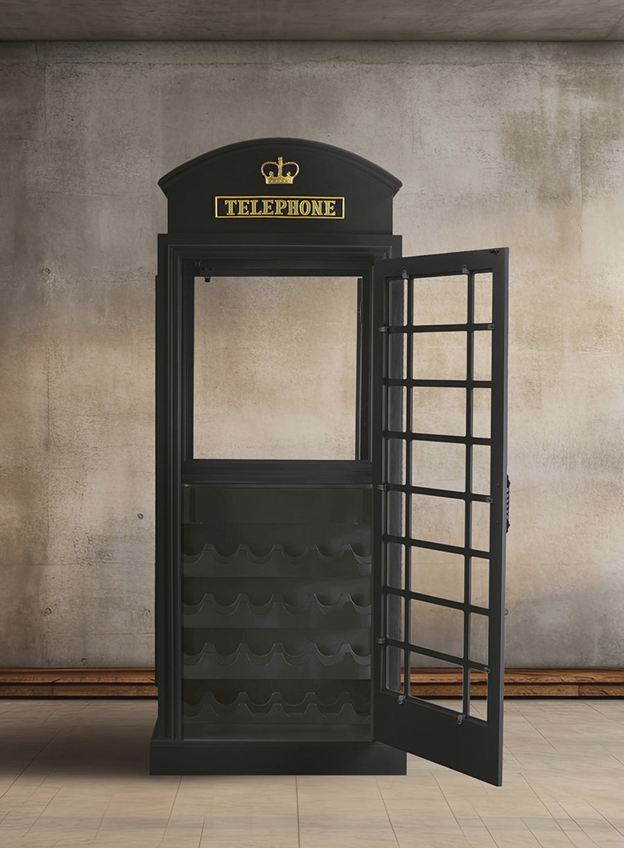 RAM Game Room Old English Telephone Booth Bar Cabinet OEBRCB