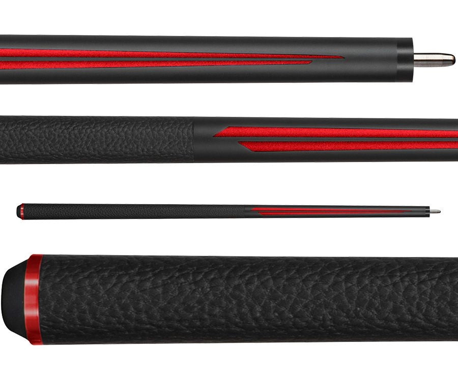 Bull Carbon BCSP1 Red Split Point Pool Cue with Bull Carbon Shaft