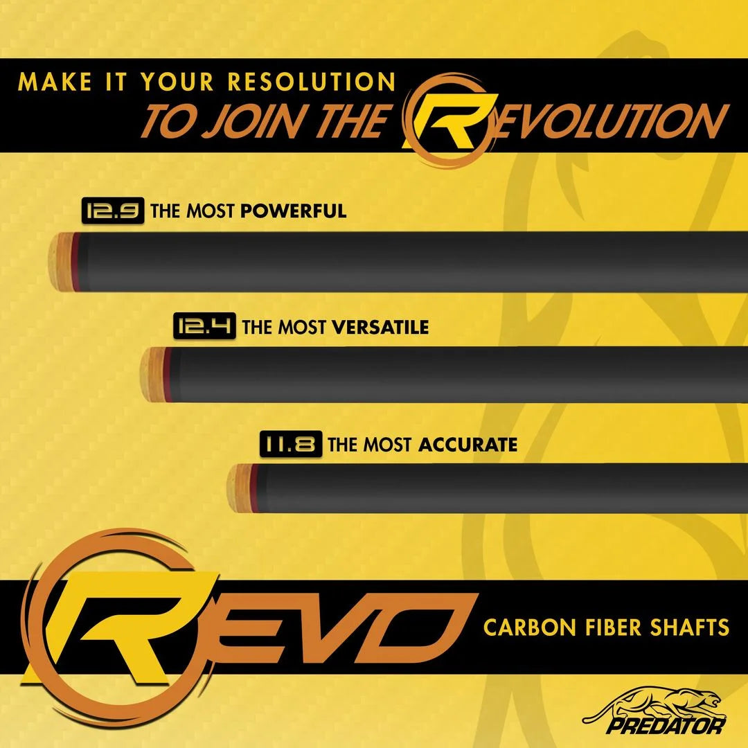 Predator Sport 2 Volt Pool Cue with REVO Carbon Fiber Shaft - No Wrap