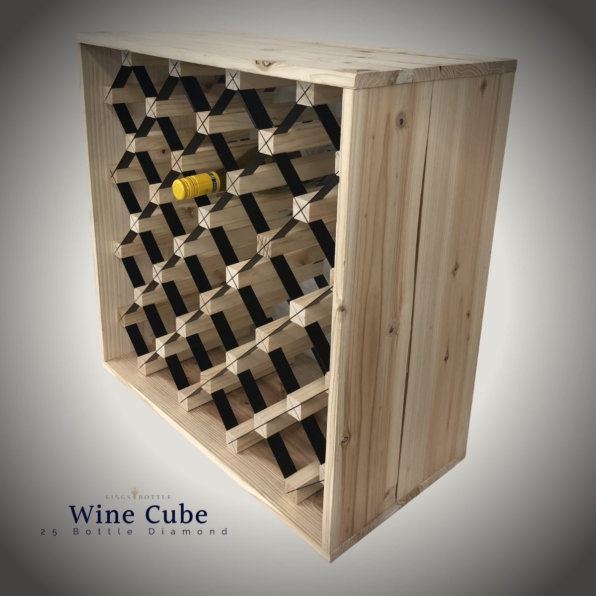 KingsBottle 25 Bottle Diamond Cube Wine Rack WCD25