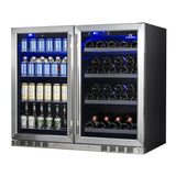 KingsBottle 39" Under Counter Wine And Beer Fridge Combo KBU28LRX