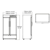 KingsBottle 2℃～8℃ 725L Upright 2-Door Medical Fridge & Lab Refrigerator MLR725L