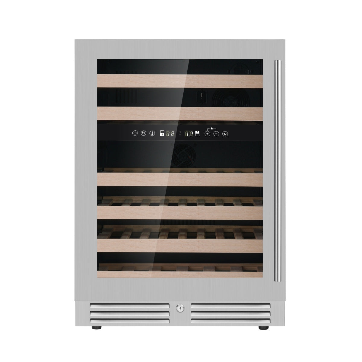 KingsBottle 24" Under Counter LOW-E Glass Door Dual Zone Wine Cooler KBU145DX