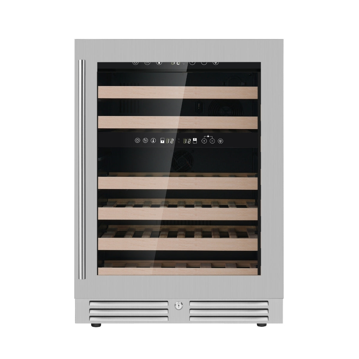 KingsBottle 24" Under Counter LOW-E Glass Door Dual Zone Wine Cooler KBU145DX