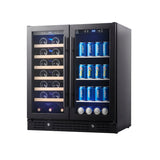 KingsBottle 30" Combination Beer and Wine Cooler with Low-E Glass Door KBU165BW