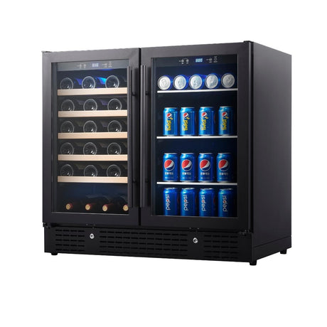 KingsBottle 36" Beer and Wine Cooler Combination with Low-E Glass Door KBU190BW