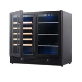 KingsBottle 36" Beer and Wine Cooler Combination with Low-E Glass Door KBU190BW