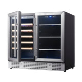 KingsBottle 36" Beer and Wine Cooler Combination with Low-E Glass Door KBU190BW