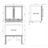 KingsBottle 36" Beer and Wine Cooler Combination with Low-E Glass Door KBU190BW