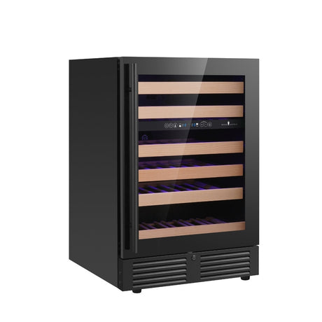 KingsBottle 24" Under Counter LOW-E Glass Door Dual Zone Wine Cooler KBU145DX