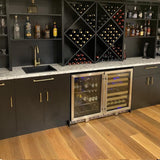 KingsBottle 48" Glass Door Wine And Beverage Fridge Center Built In KBU50BW3