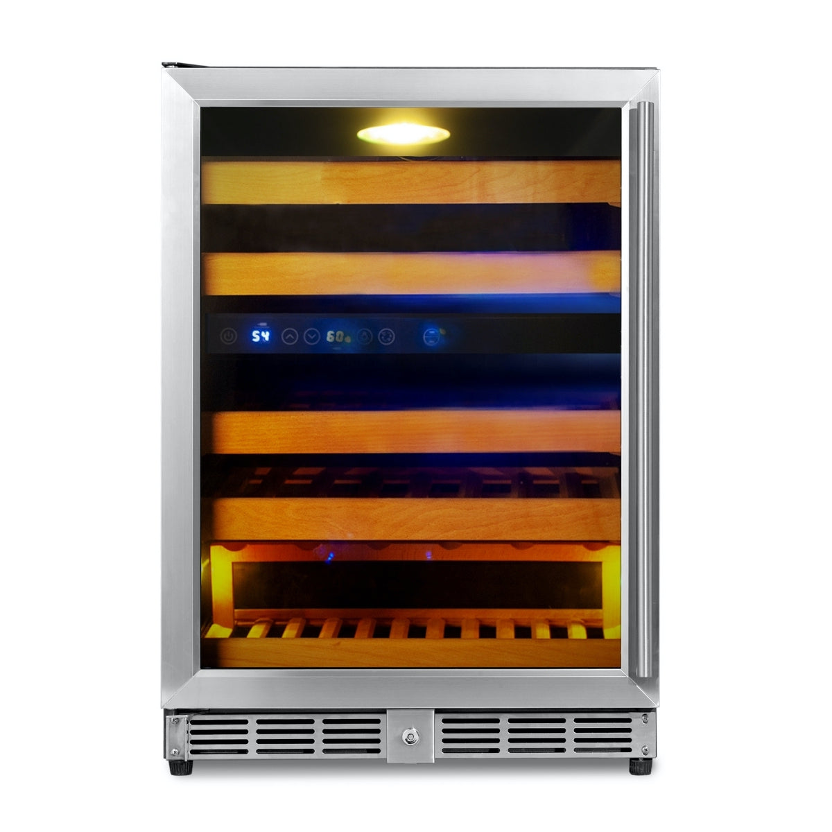 KingsBottle 44 Bottles 24 Inch Under Counter Dual Zone Wine Cooler Drinks KBU50DX