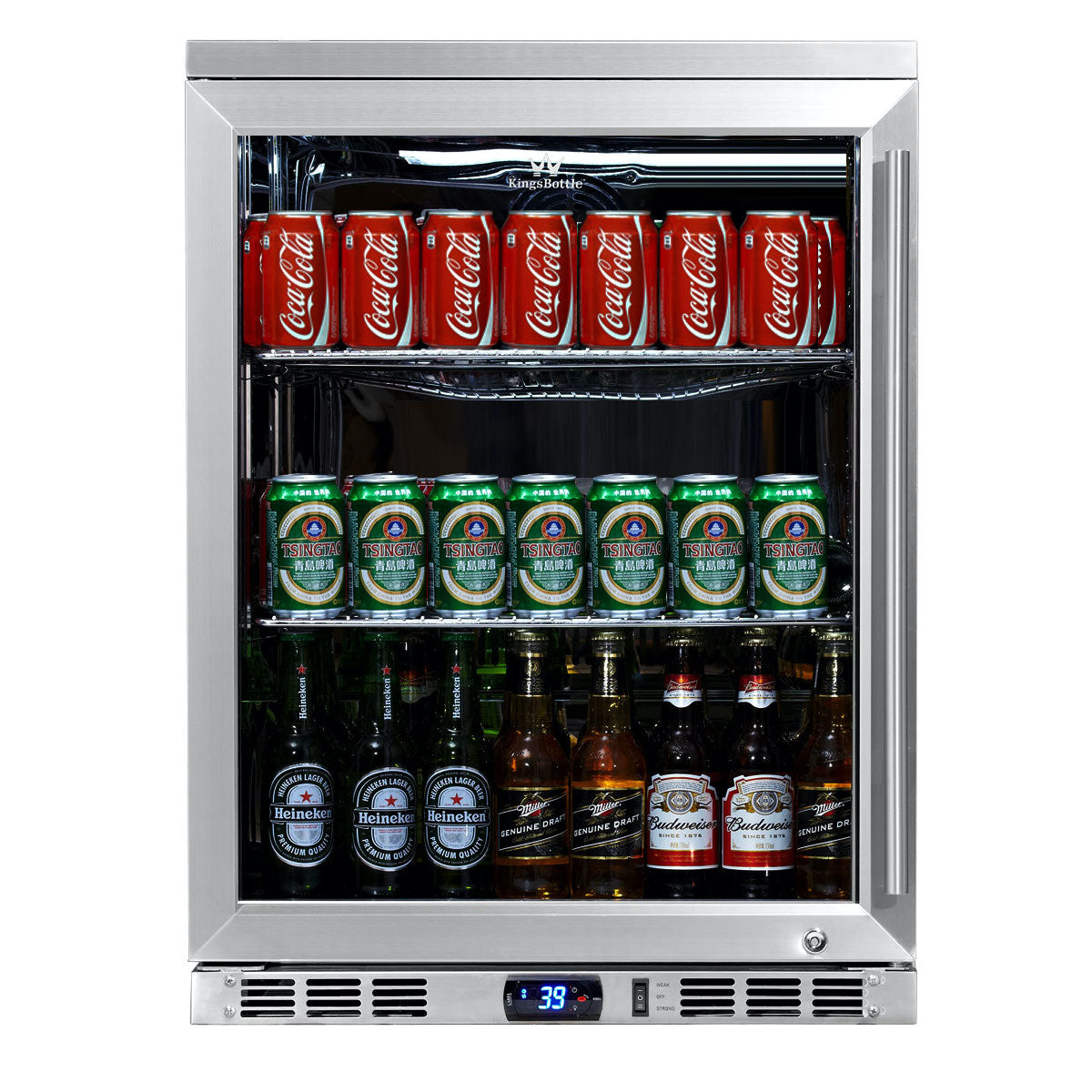 KingsBottle 24" Under Counter Beer Cooler Drinks Stainless Steel KBU55M