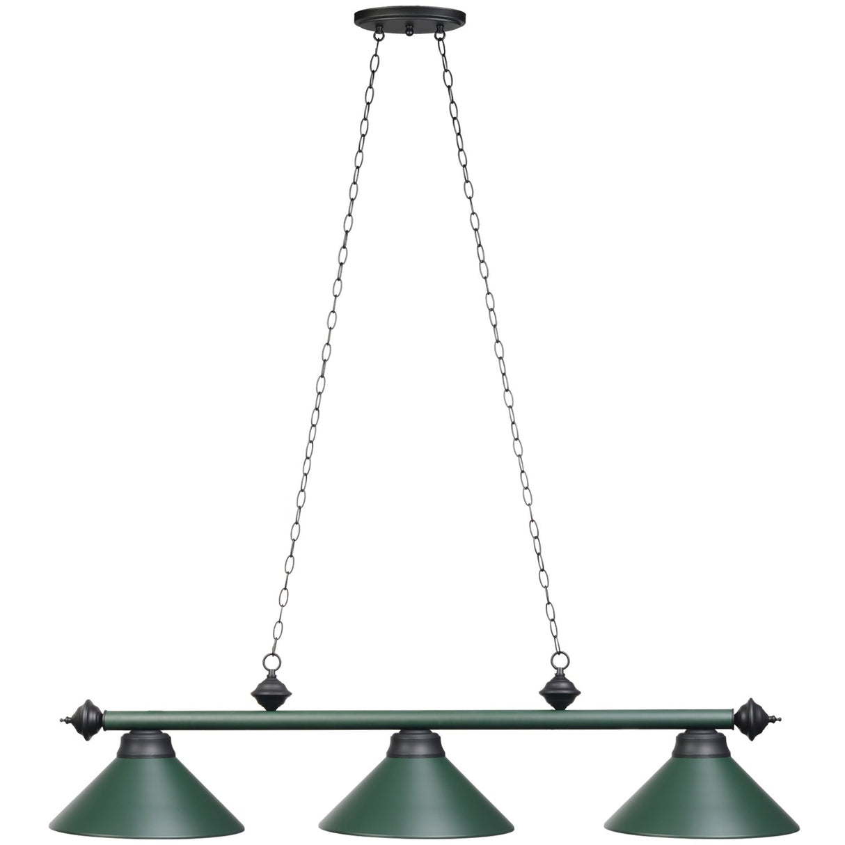 RAM Game Room 54" 3LT Billiard Light-Matte Green PR54 MGR