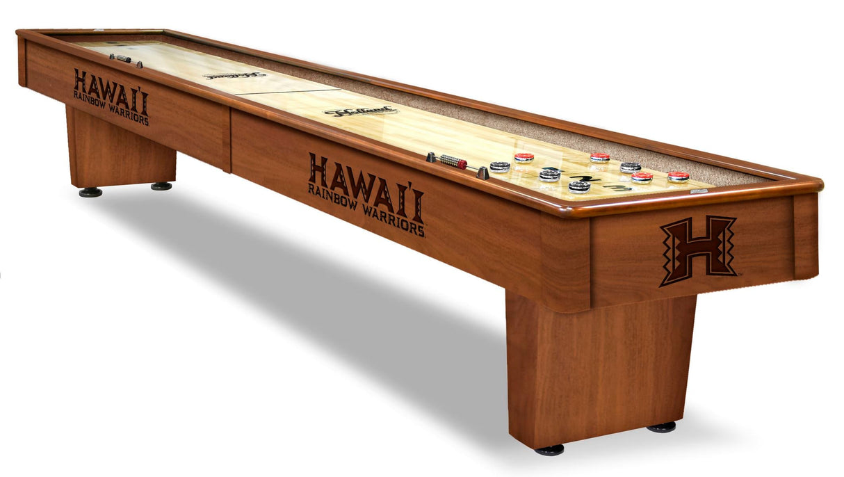 Hawaii Rainbow Warriors Laser Engraved Shuffleboard Table