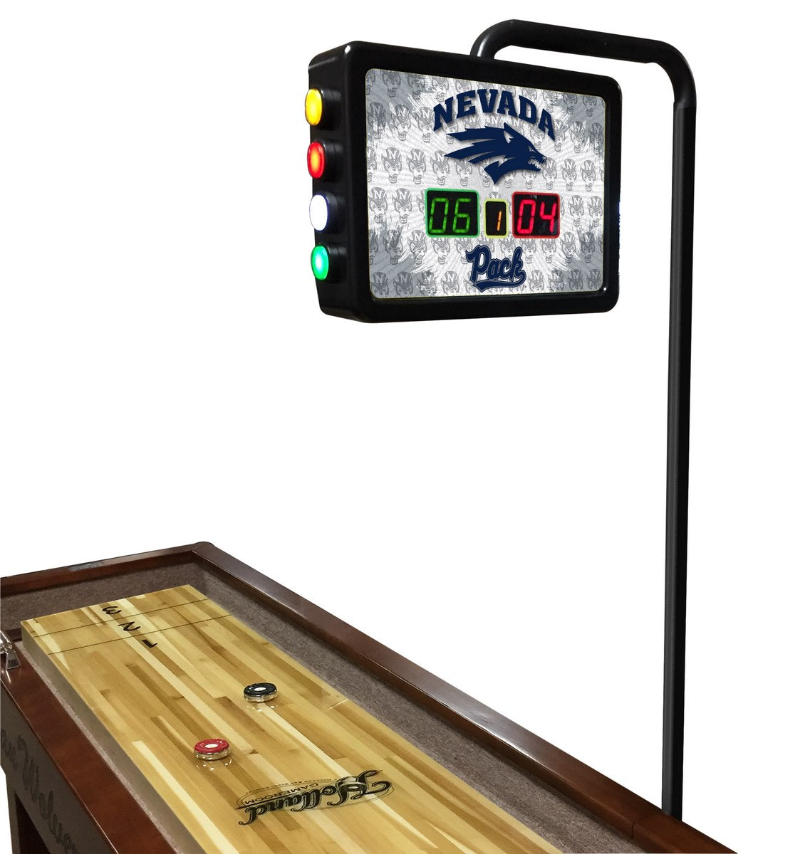 Nevada Wolf Pack Laser Engraved Shuffleboard Table