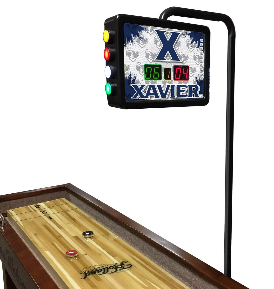 Xavier Musketeers Laser Engraved Shuffleboard Table