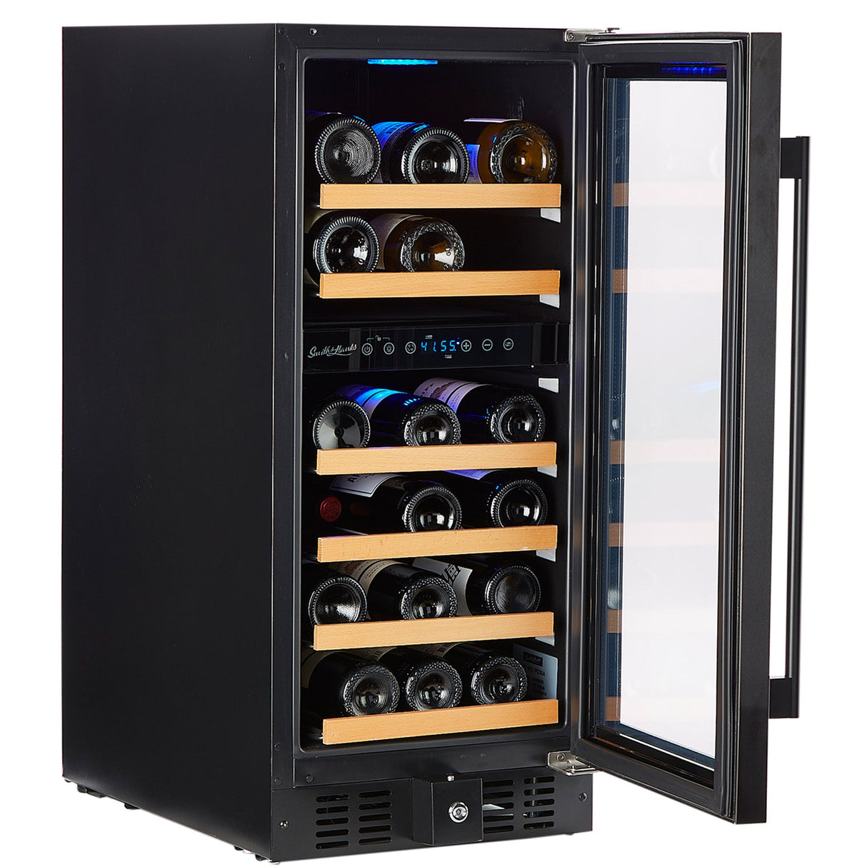 Smith and Hanks RW88DRBSS 32 Bottle Black Stainless Under Counter Wine Cooler - RE55006