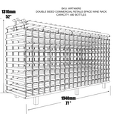 KingsBottle 77" Wide Double Sided Commercial Retail Space Wine Rack WRT480R2