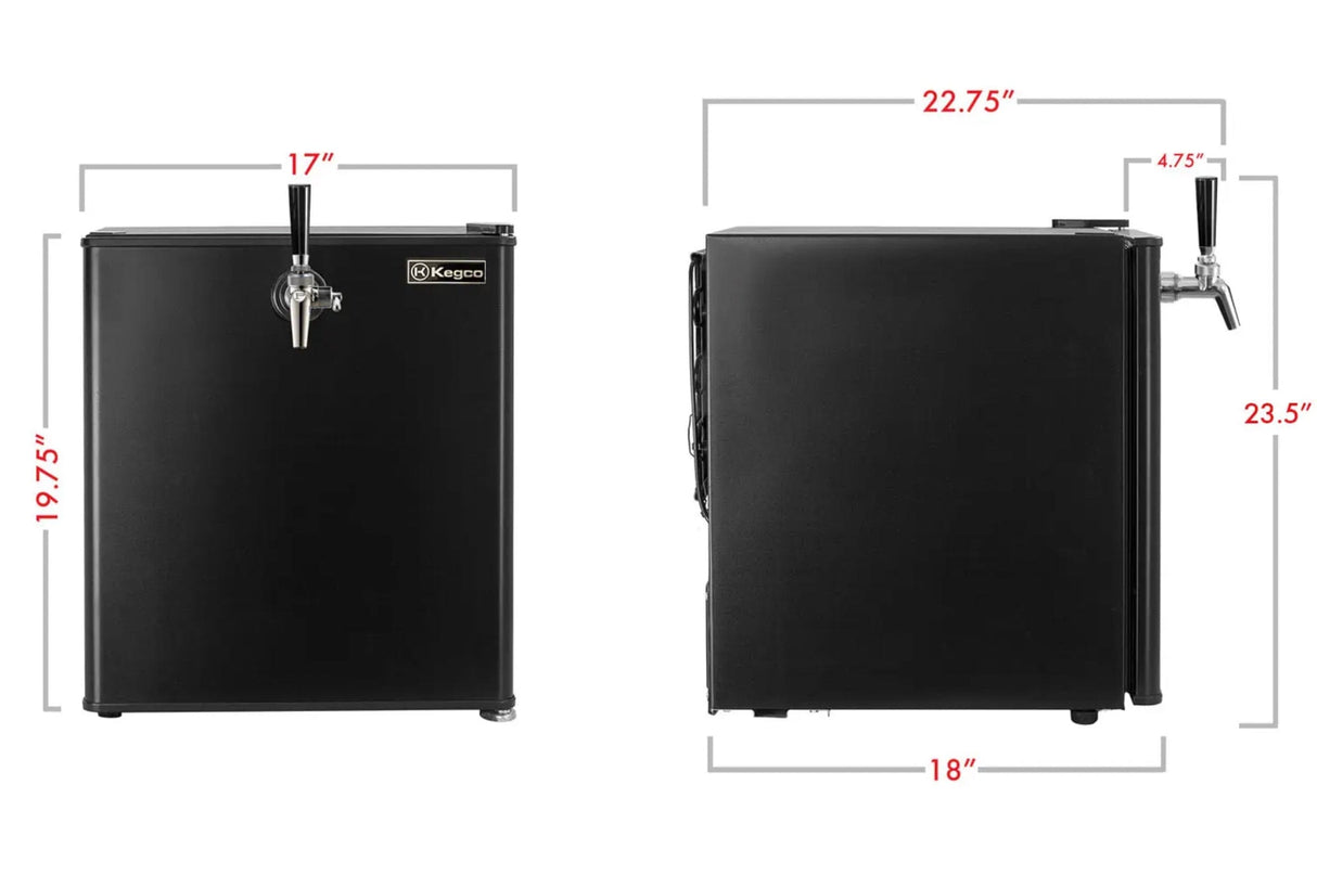 Kegco 17" Wide Carbonated Water Single Tap Black Commercial/Residential Mini Kegerator (HK-46-CW)