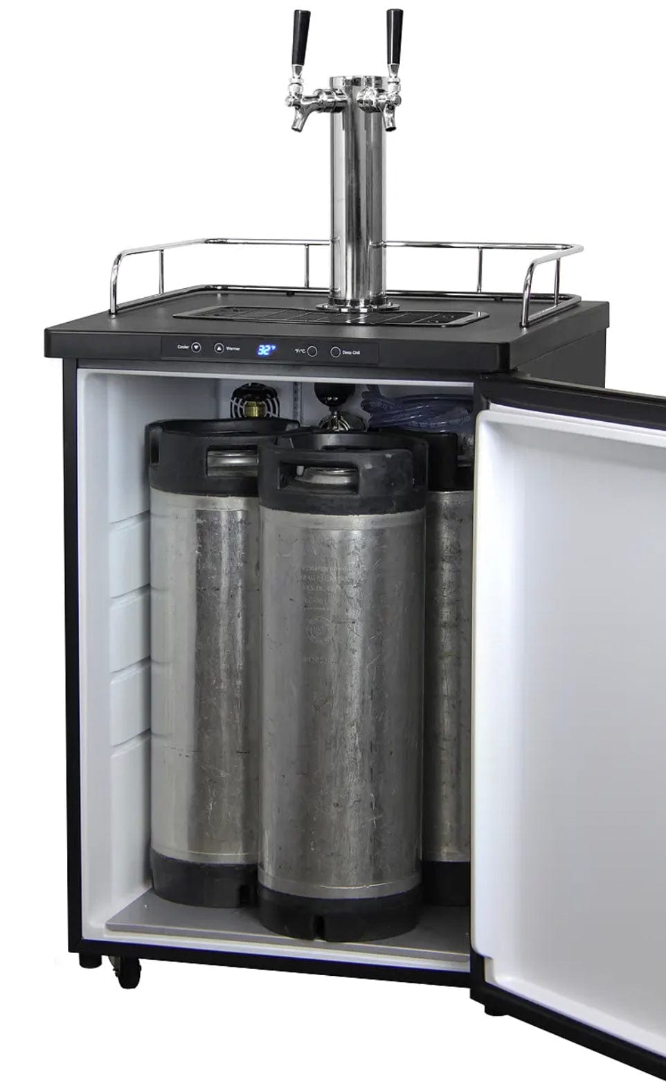 Kegco 24" Wide Cold Brew Coffee Dual Tap Black Stainless Steel Kegerator (ICK30X-2NK)