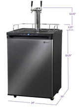 Kegco 24" Wide Cold Brew Coffee Dual Tap Black Stainless Steel Kegerator (ICK30X-2NK)