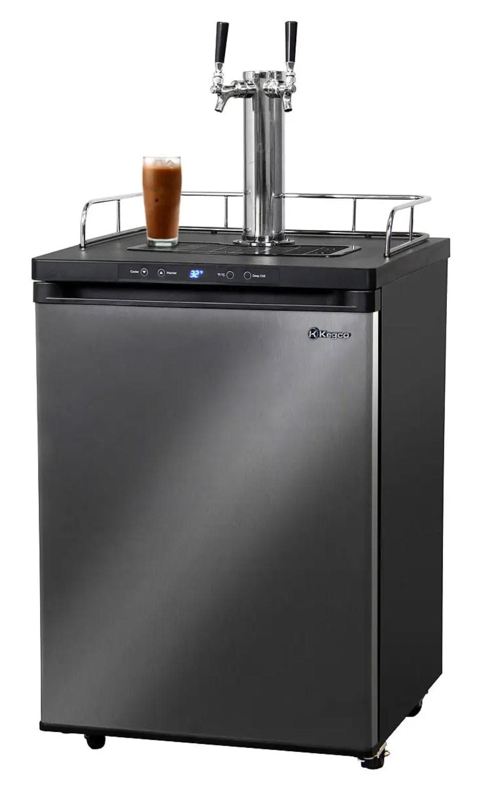 Kegco 24" Wide Cold Brew Coffee Dual Tap Black Stainless Steel Kegerator (ICK30X-2NK)