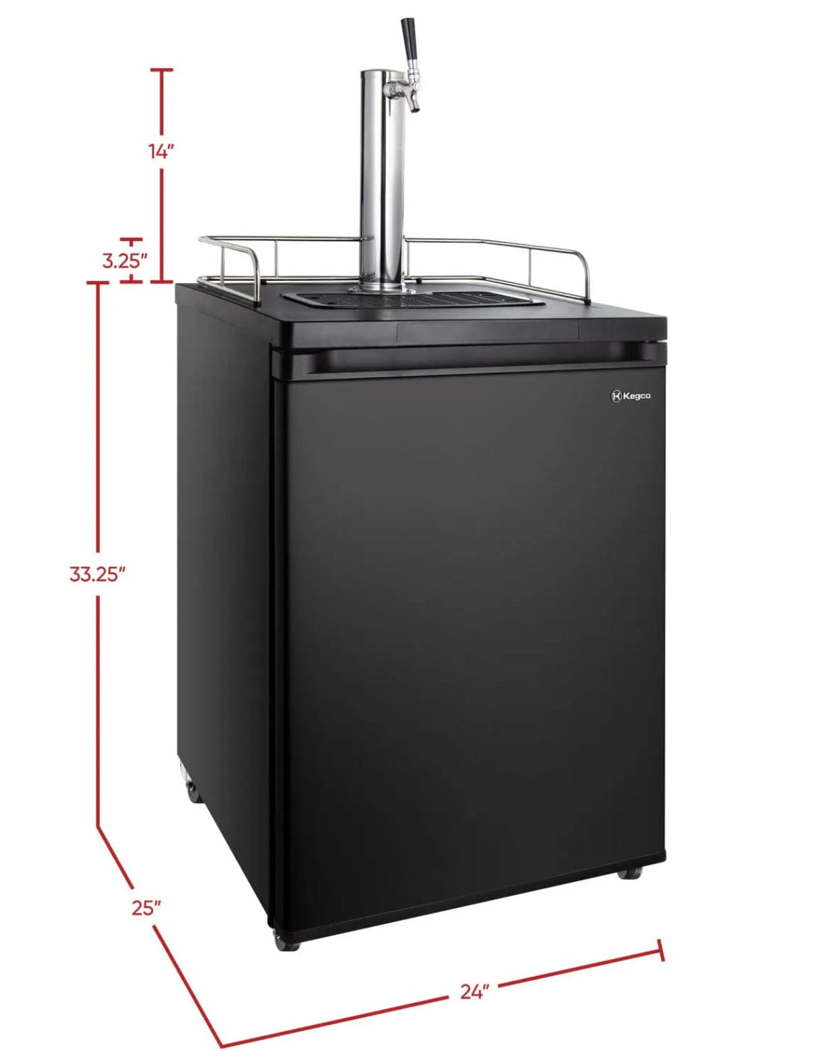 Kegco 24" Wide Cold Brew Coffee Single Tap Black Kegerator (ICK20B-1NK)