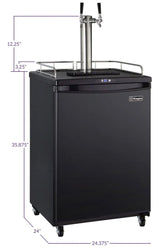 Kegco 24" Wide Homebrew Dual Tap Black Commercial/Residential Kegerator Model (HBK163B-2NK)