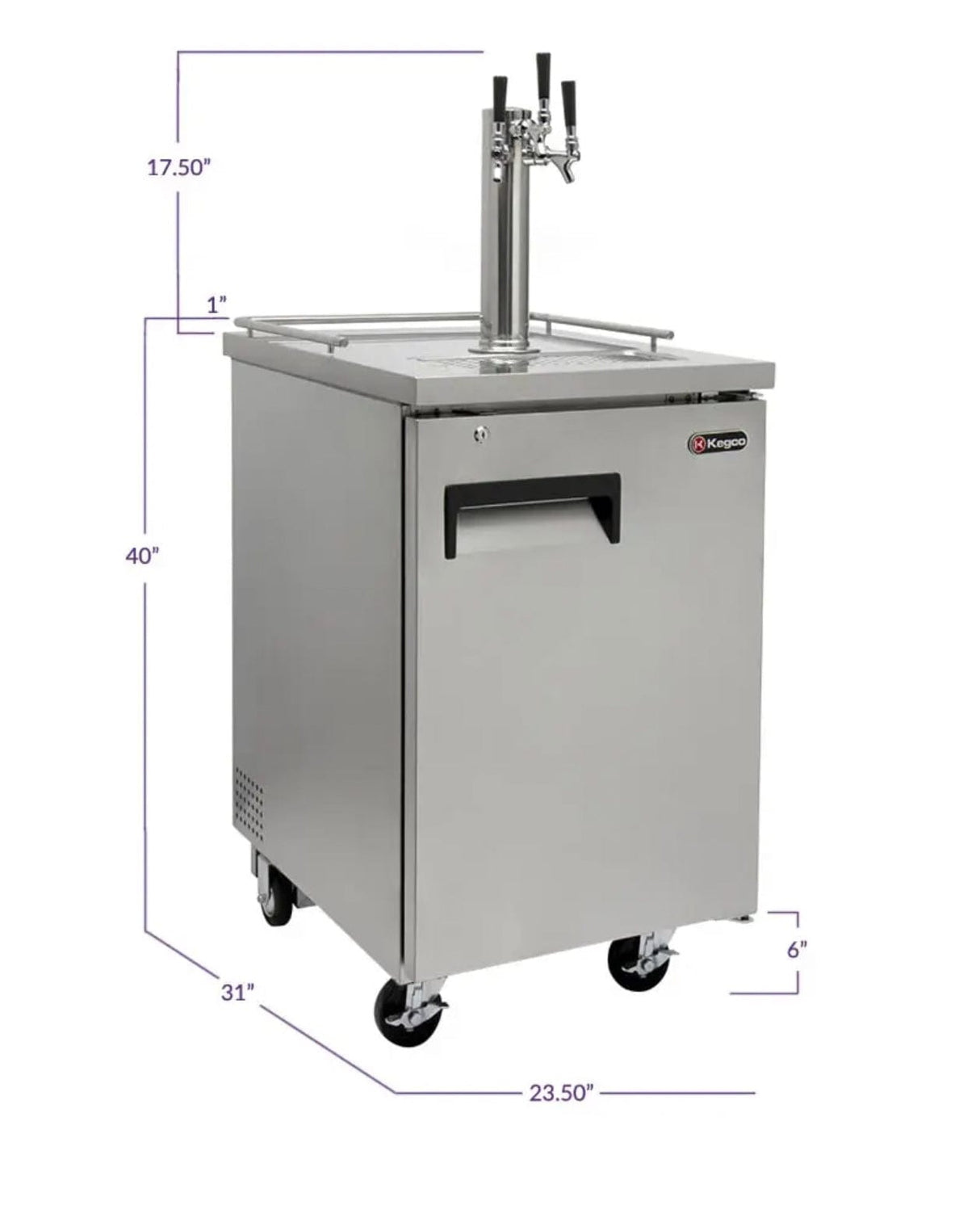 Kegco 24" Wide Homebrew Triple Tap All Stainless Steel Commercial Kegerator (HBK1XS-3)