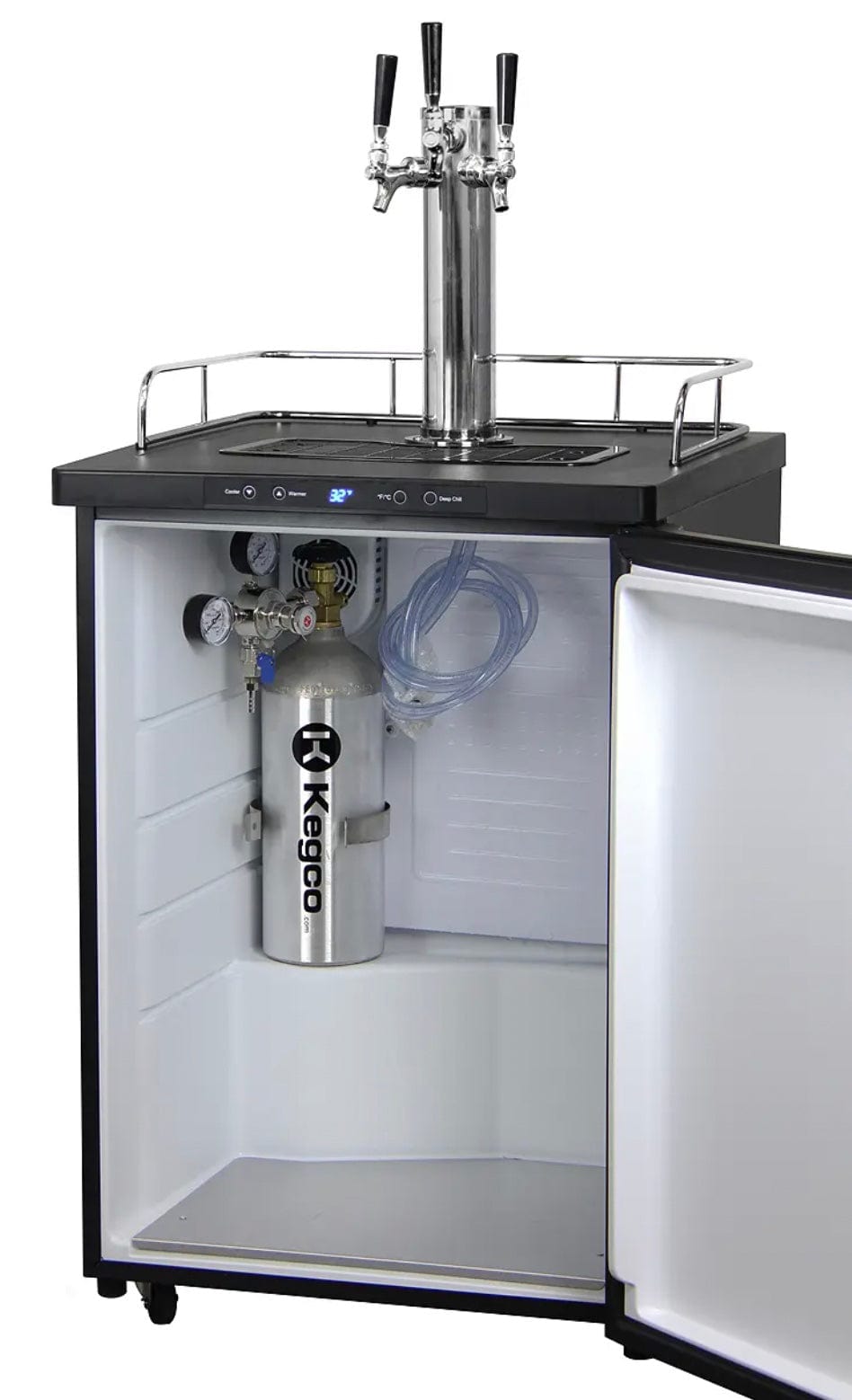 Kegco 24" Wide Homebrew Triple Tap Black Stainless Steel Digital Kegerator (HBK309X-3NK)