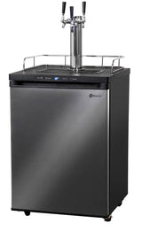 Kegco 24" Wide Homebrew Triple Tap Black Stainless Steel Digital Kegerator (HBK309X-3NK)