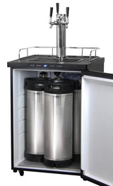 Kegco 24" Wide Homebrew Triple Tap Black Stainless Steel Digital Kegerator (HBK309X-3NK)