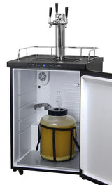 Kegco 24" Wide Homebrew Triple Tap Black Stainless Steel Digital Kegerator (HBK309X-3NK)