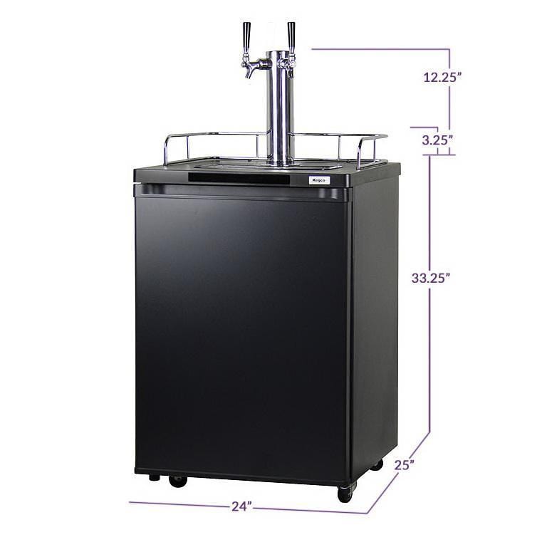 Kegco 24" Wide Kombucha Dual Tap Black Kegerator (KOM20B-2NK)