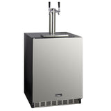 Kegco Dual Tap ADA Undercounter Kegerator with X-CLUSIVE Premium Direct Draw Kit - Left Hinge (K48BSA-L-2)