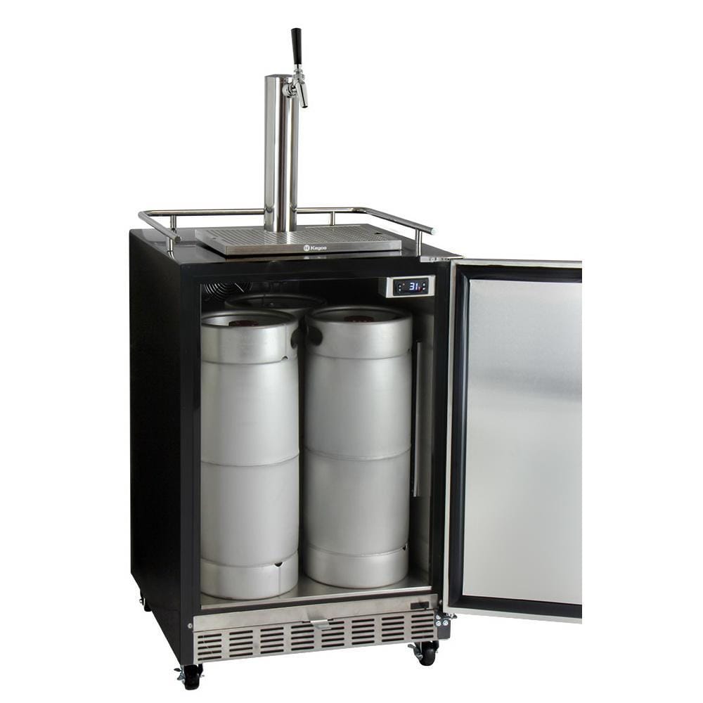 Kegco Full Size Digital Commercial Undercounter Kegerator with X-CLUSIVE Premium Direct Draw Kit - Left Hinge (HK38BSC-L-1)